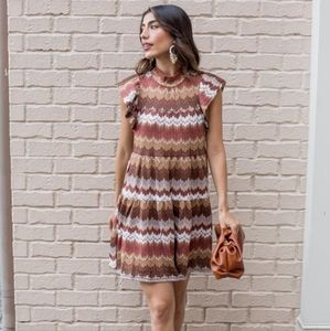 En Saison Babydoll Dress Le Voilier Dress Size M Retro Boho Mini Dress NWOT